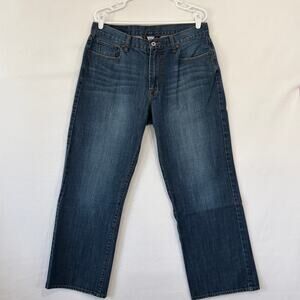 Lucky Brand Jeans Mens 34x30 Dark Blue Wash 181 Relaxed Straight Leg 100% Cotton